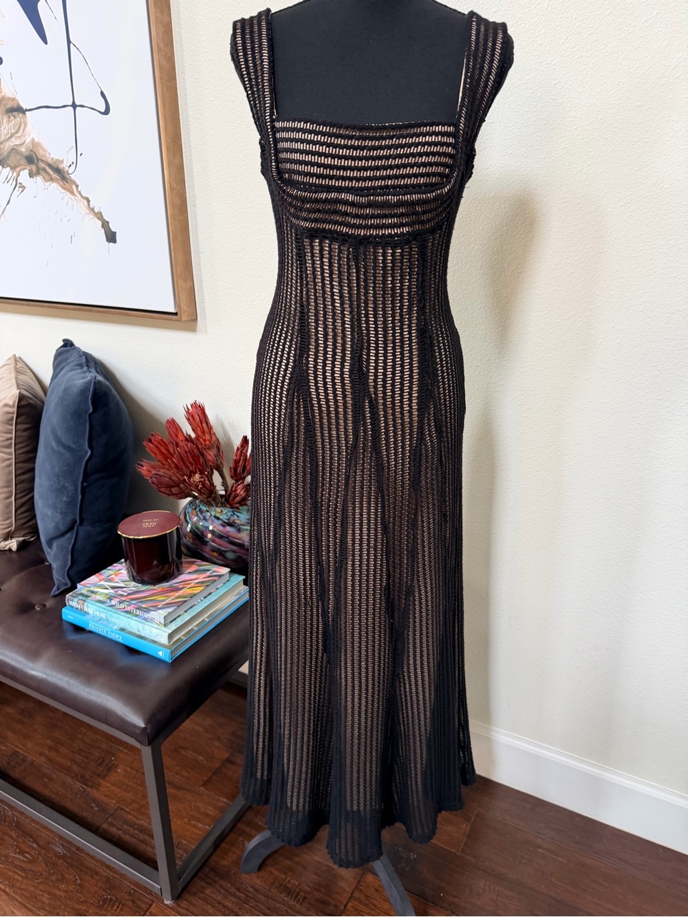Black Crochet Dress